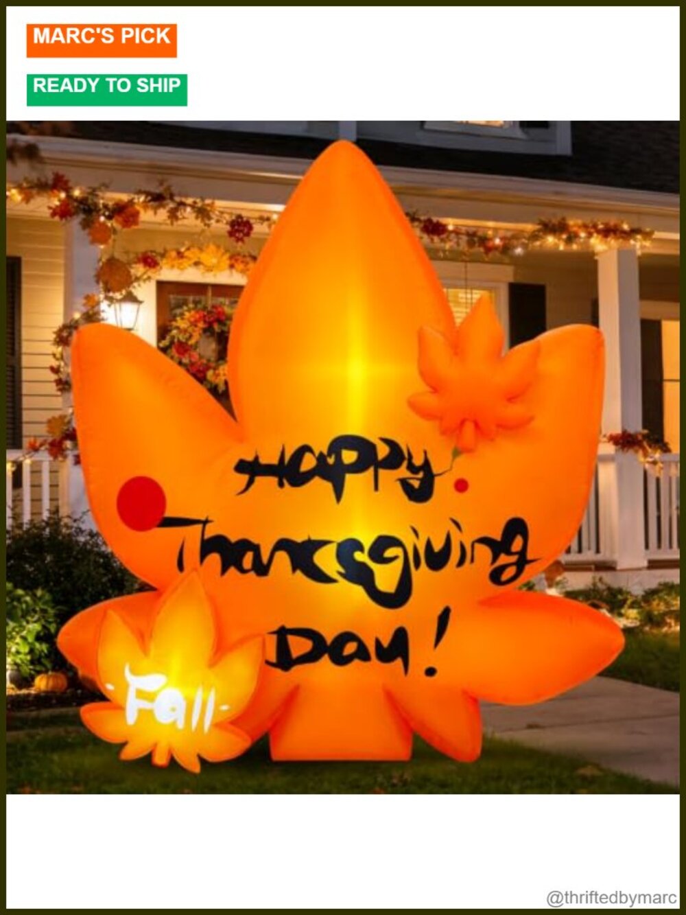 6FT Thanksgiving Inflatable Maple Leaf Outdoor Yard Decoration